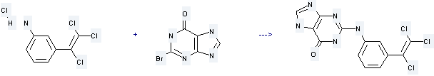 3-(Trichlorovinyl)anilinium chloride is used to produce 2-(3-trichlorovinyl-phenylamino)-1,9-dihydro-purin-6-one by reaction with 2-bromohypoxanthine.